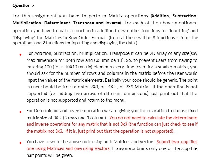 lQuestion :- For this assignment you have to