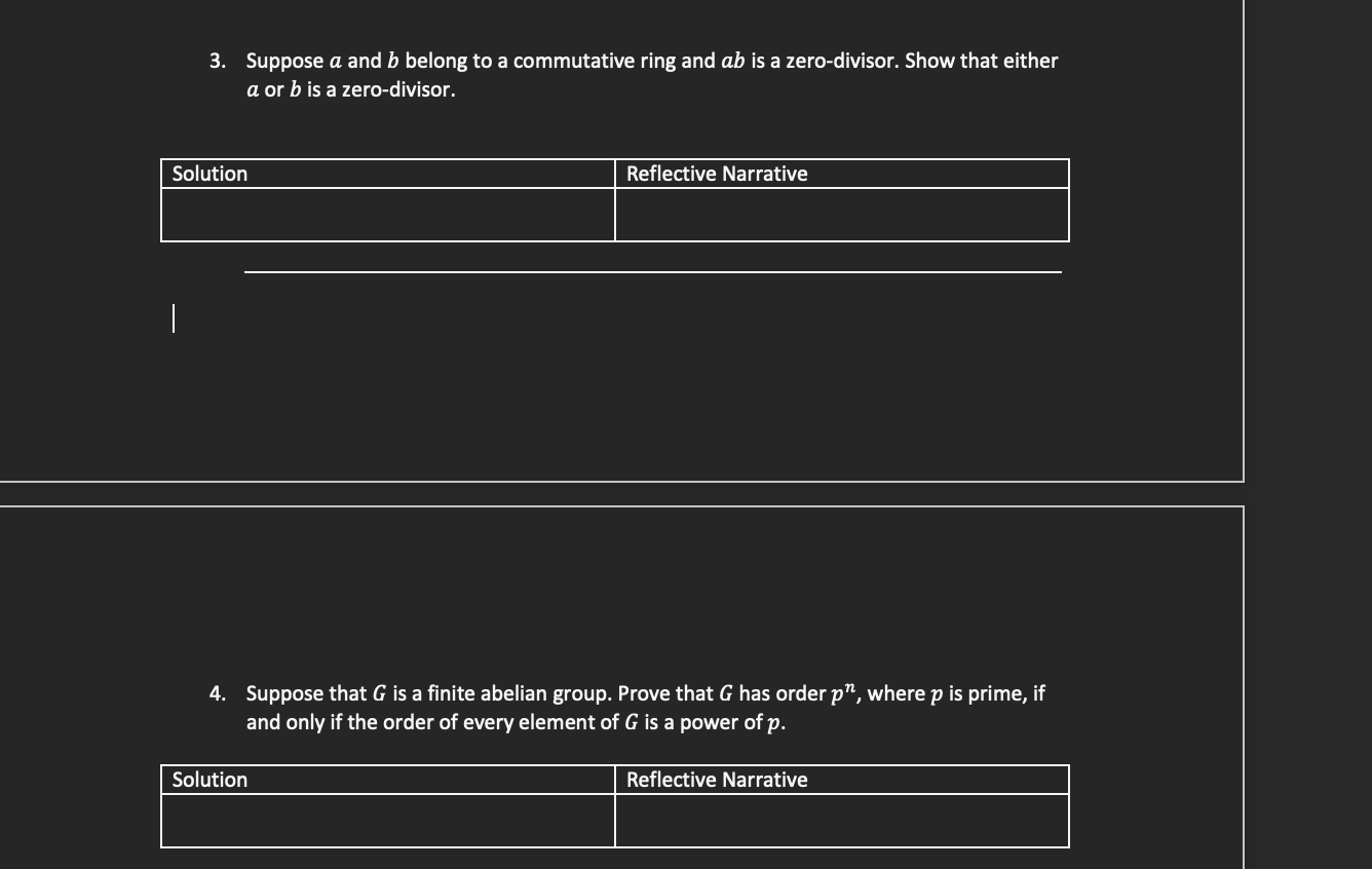 These are two Abstract Algebra problems, that I
