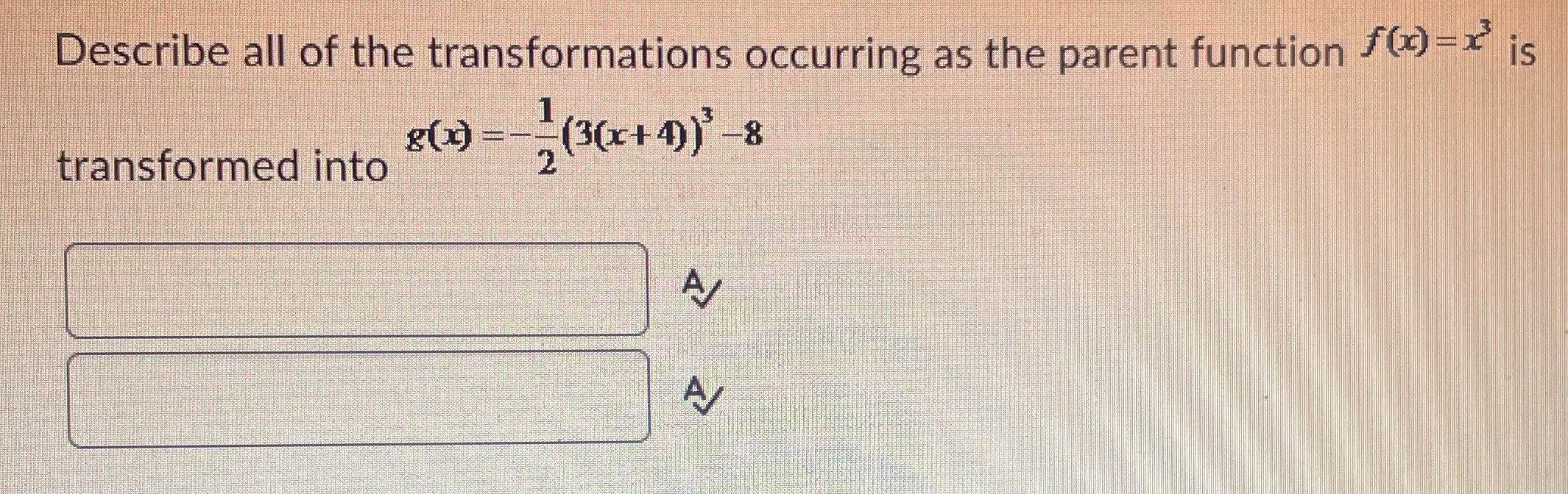 Describe all of the transformations occurring as