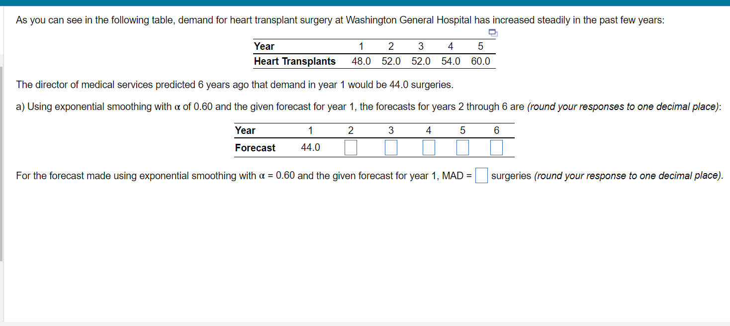 Given the following data, use exponential