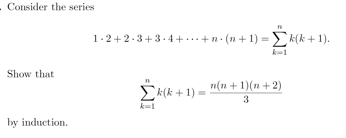 Mathematical Induction: \f