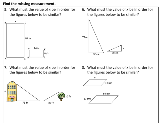 Determine if the two figures are similar. 2. 1. 4
