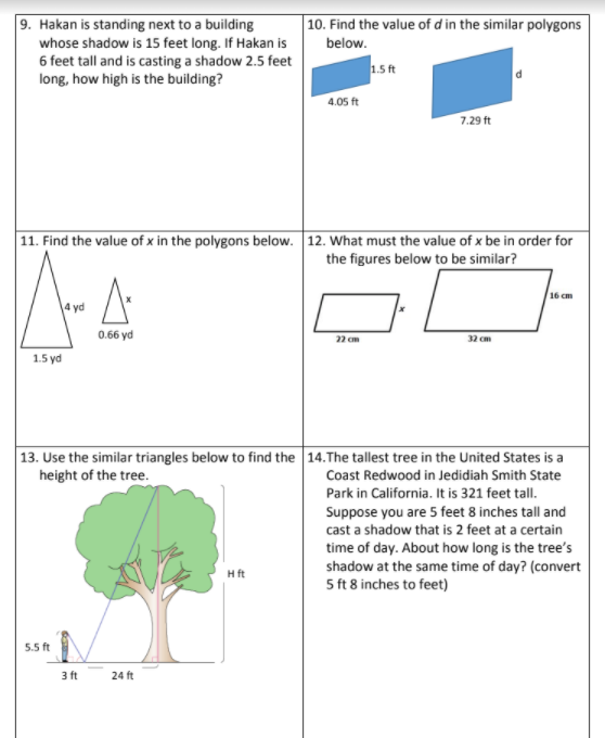 Determine if the two figures are similar. 2. 1. 4