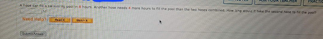 Please Help PRACTI A hose can fill a swimming