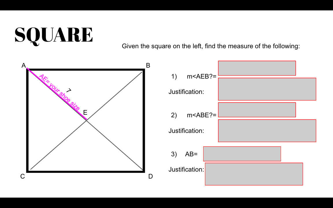 Answer the questions? PARALLELOGRAM B C Use the m