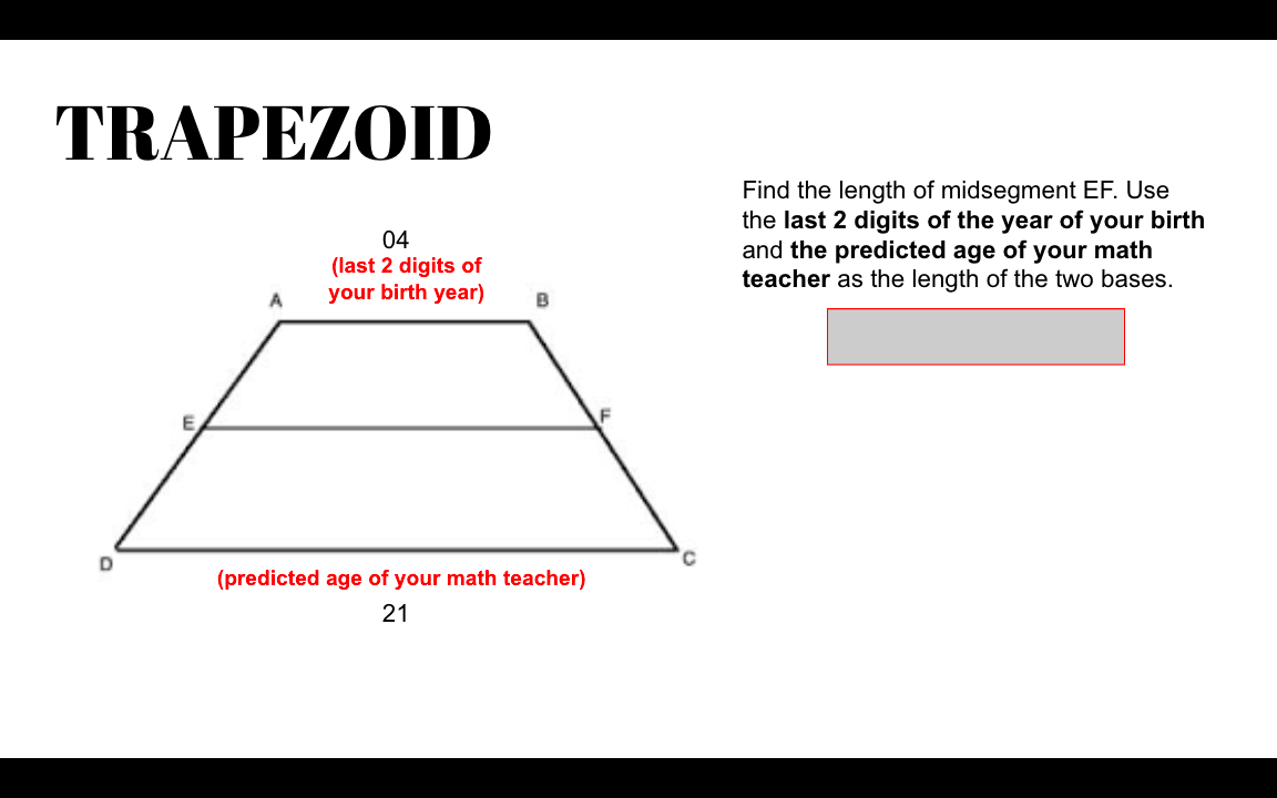Answer the questions? PARALLELOGRAM B C Use the m