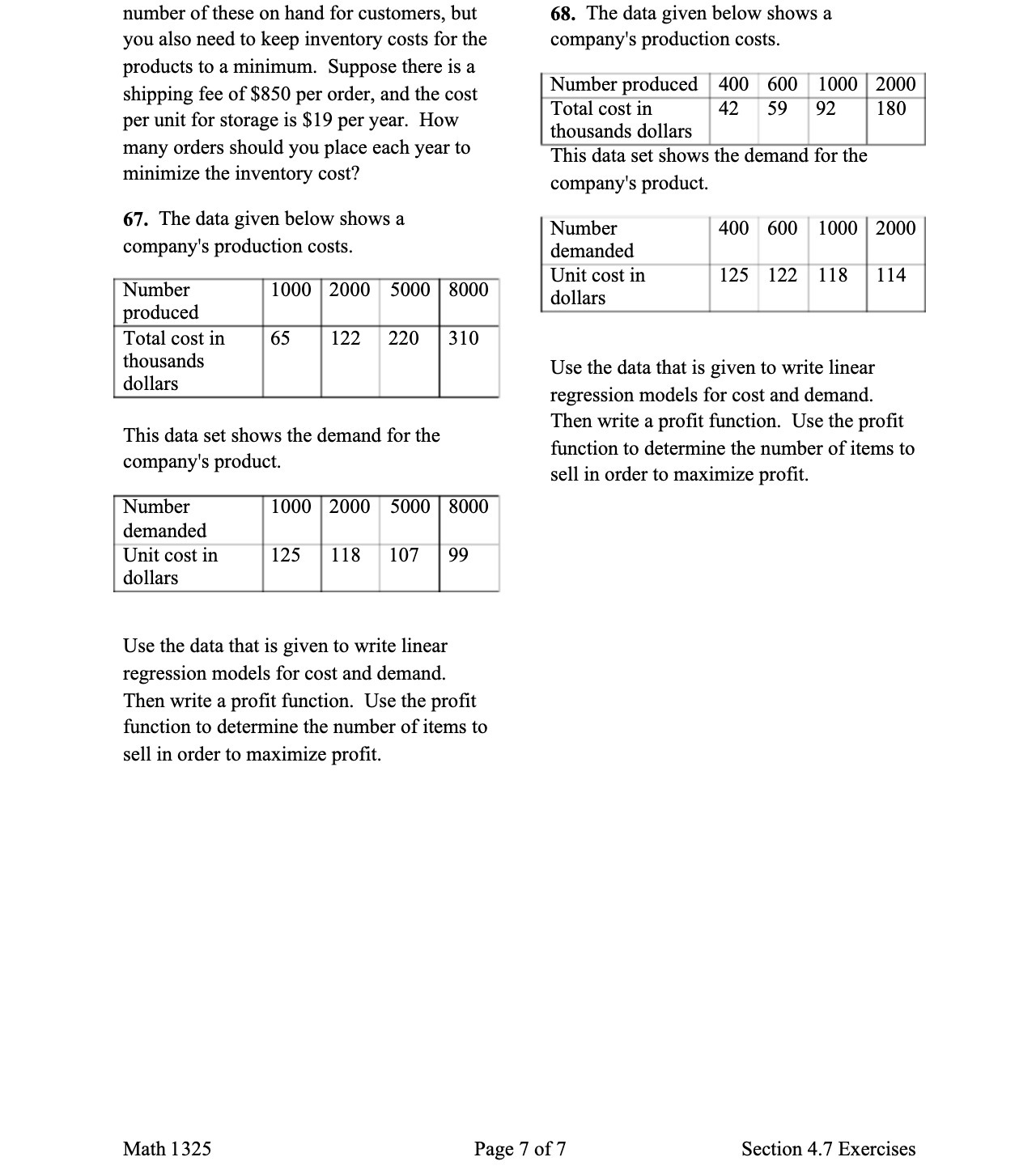 number of these on hand for customers, but you