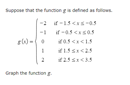 question 8 Suppose that the function g is defined