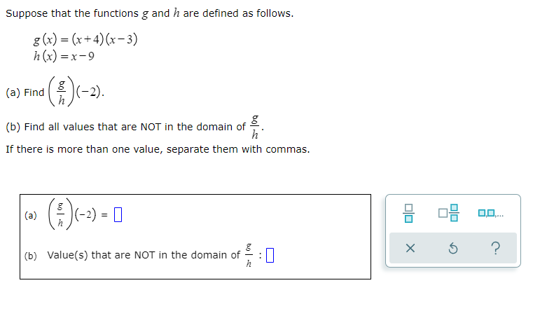 question 8 Suppose that the function g is defined