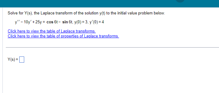 Solve the initial value problem below using the