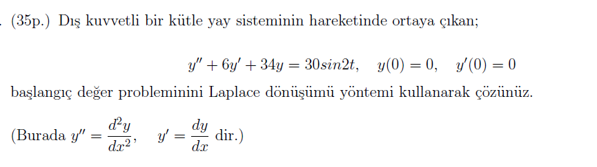 Solve the initial value problem arising in the