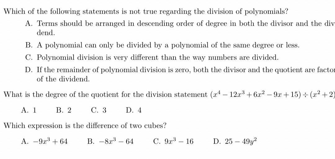 Which of the following statements is not true