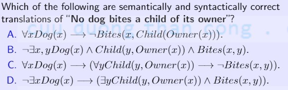 Which of the following are semantically and