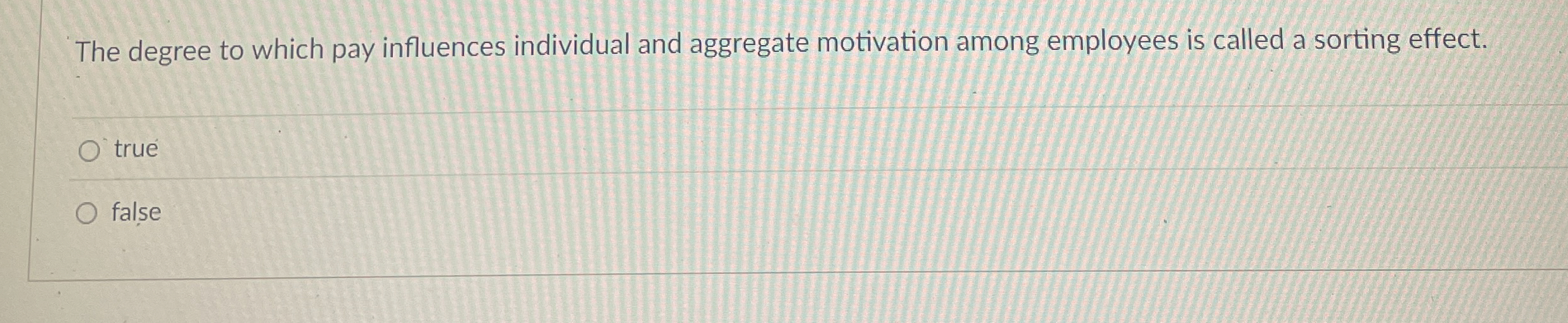 The degree to which pay influences individual and