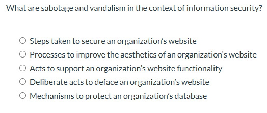 What are sabotage and vandalism in the context of