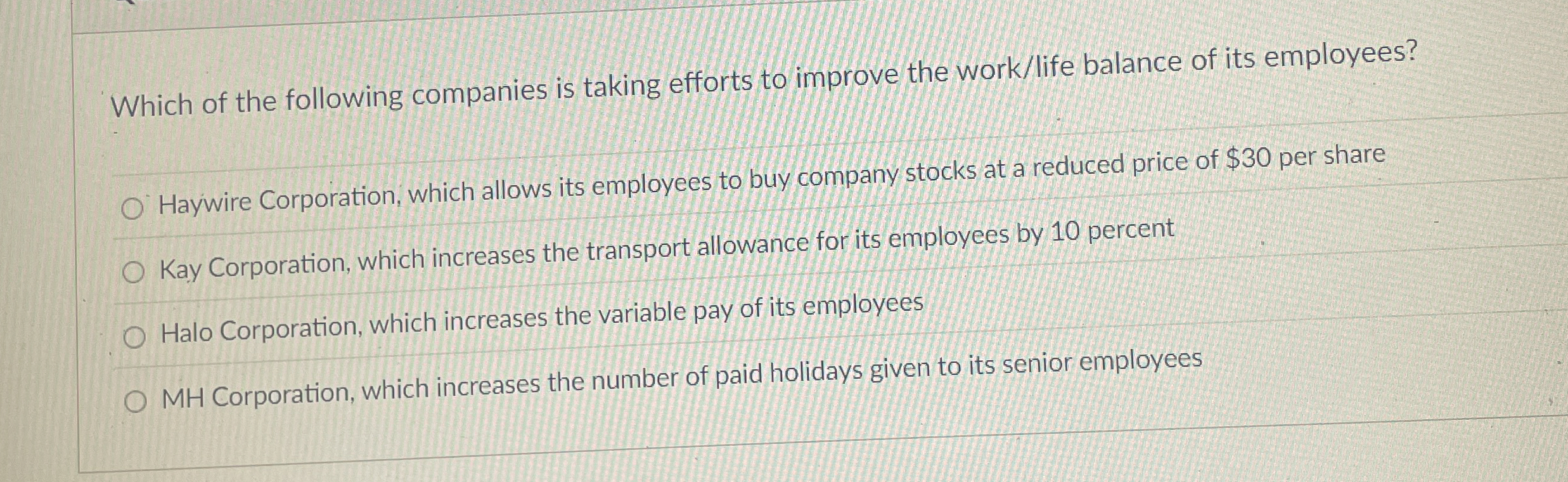 Which of the following companies is taking