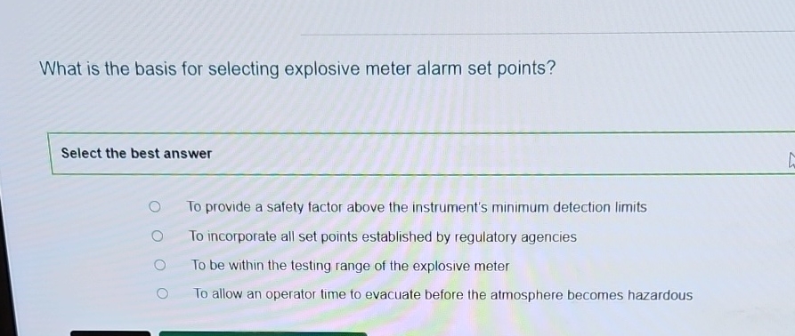 What is the basis for selecting explosive meter