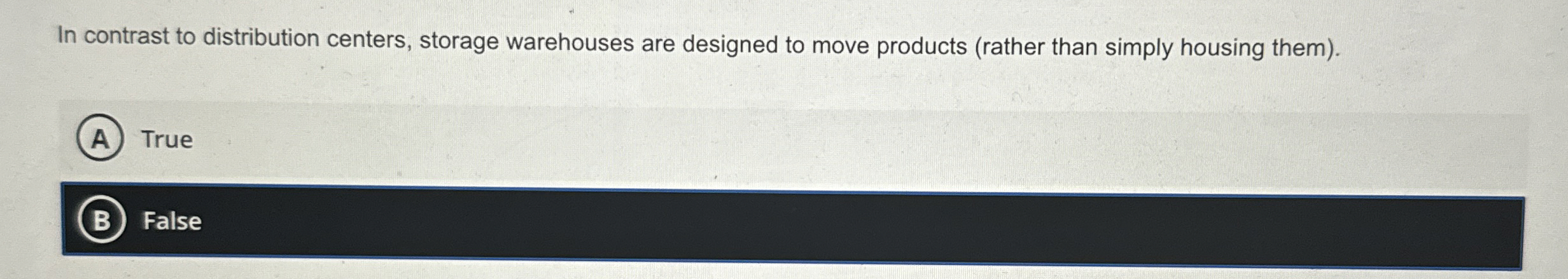 In contrast to distribution centers, storage