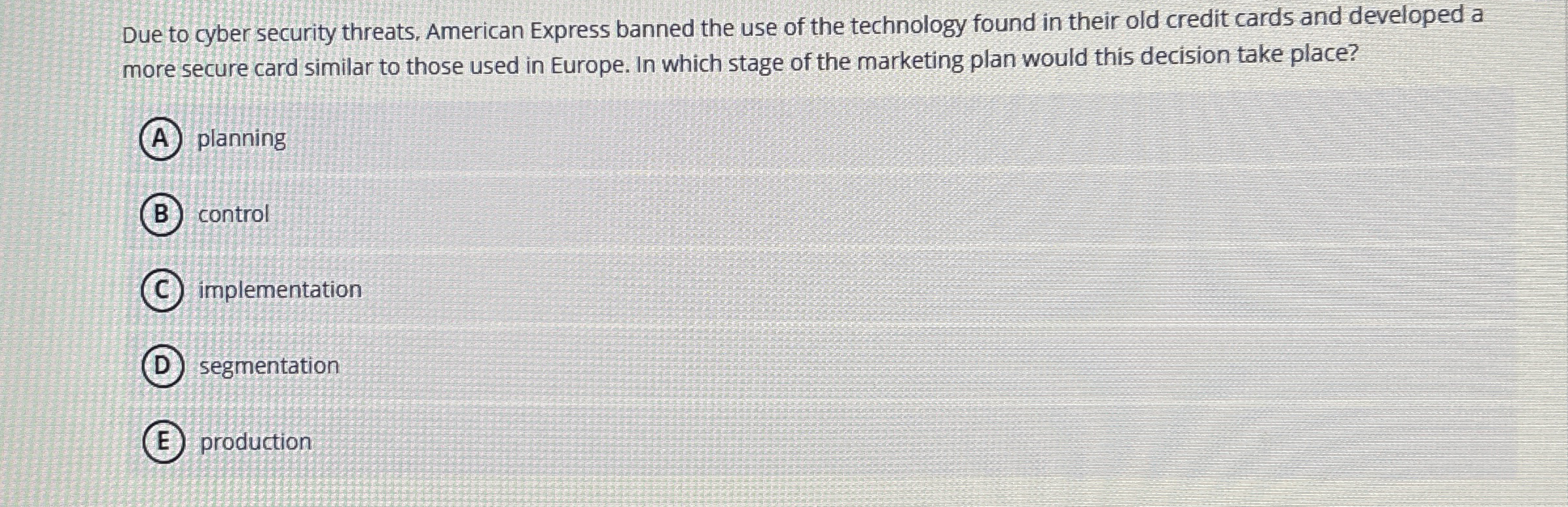 Due to cyber security threats, American Express