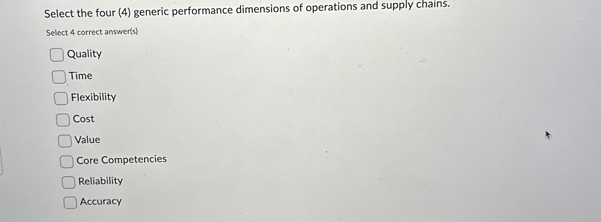 Select the four ( 4 ) generic performance