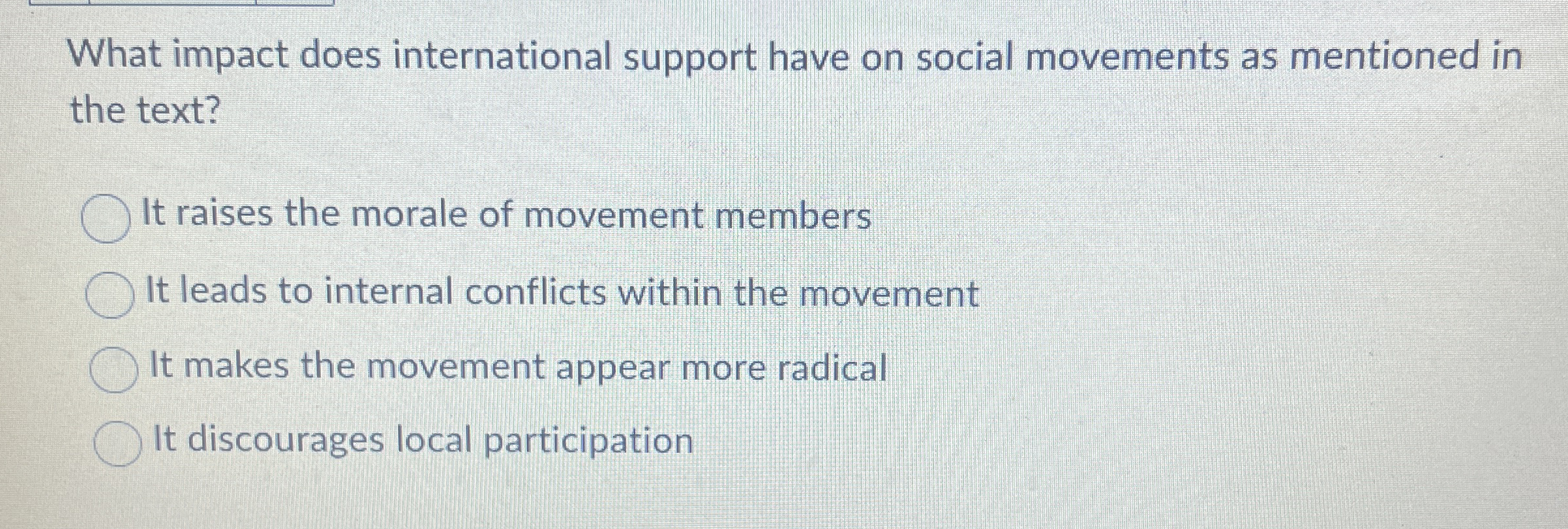 What impact does international support have on