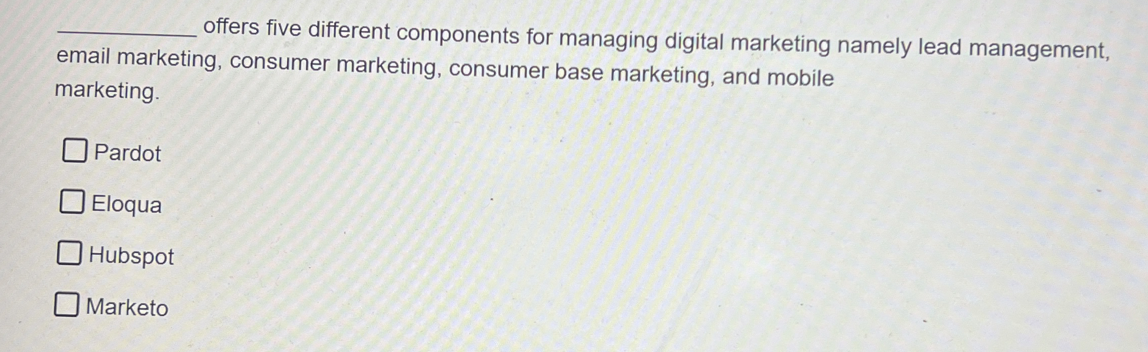 q , offers five different components for managing