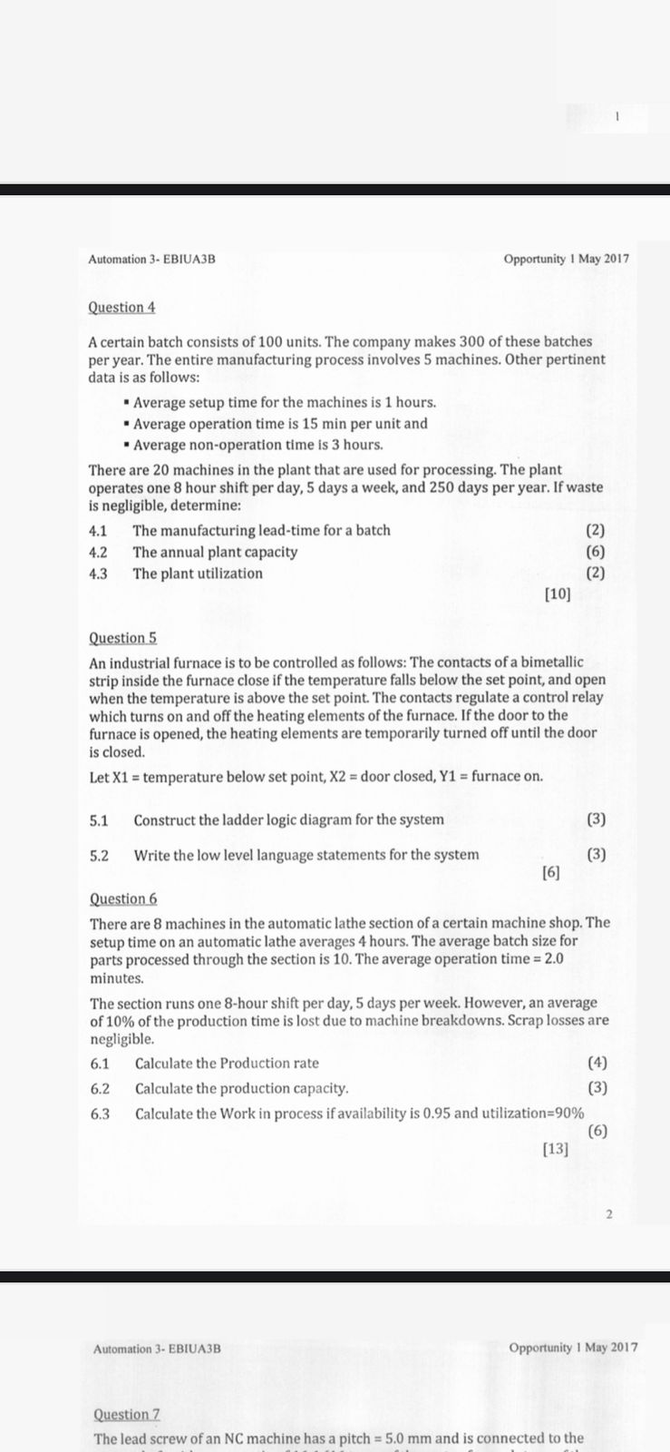 Question 4 A certain batch consists of 1 0 0