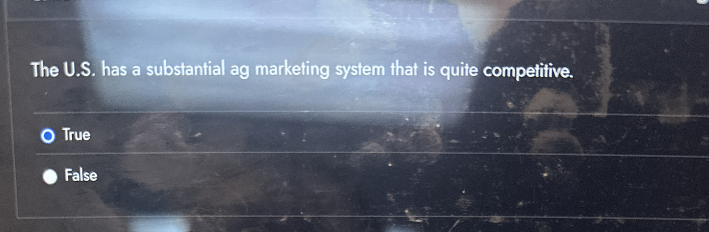 The U . S . has a substantial ag marketing system