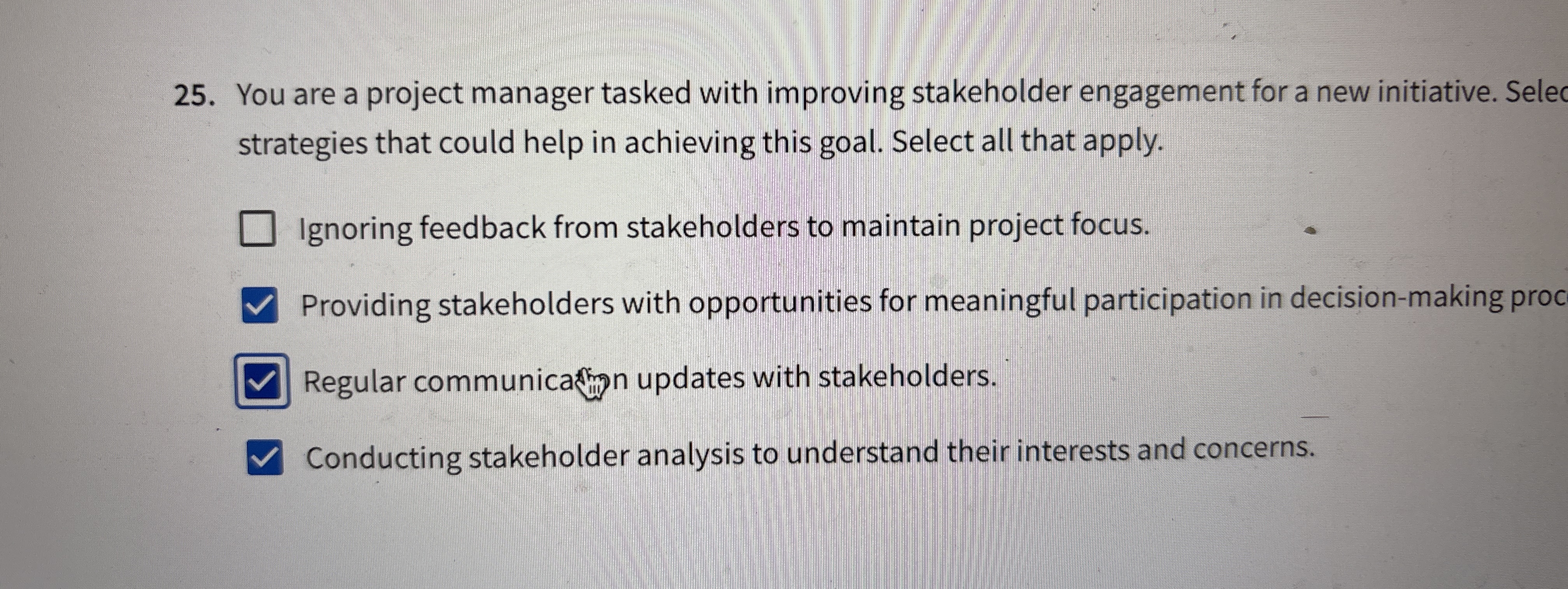 You are a project manager tasked with improving