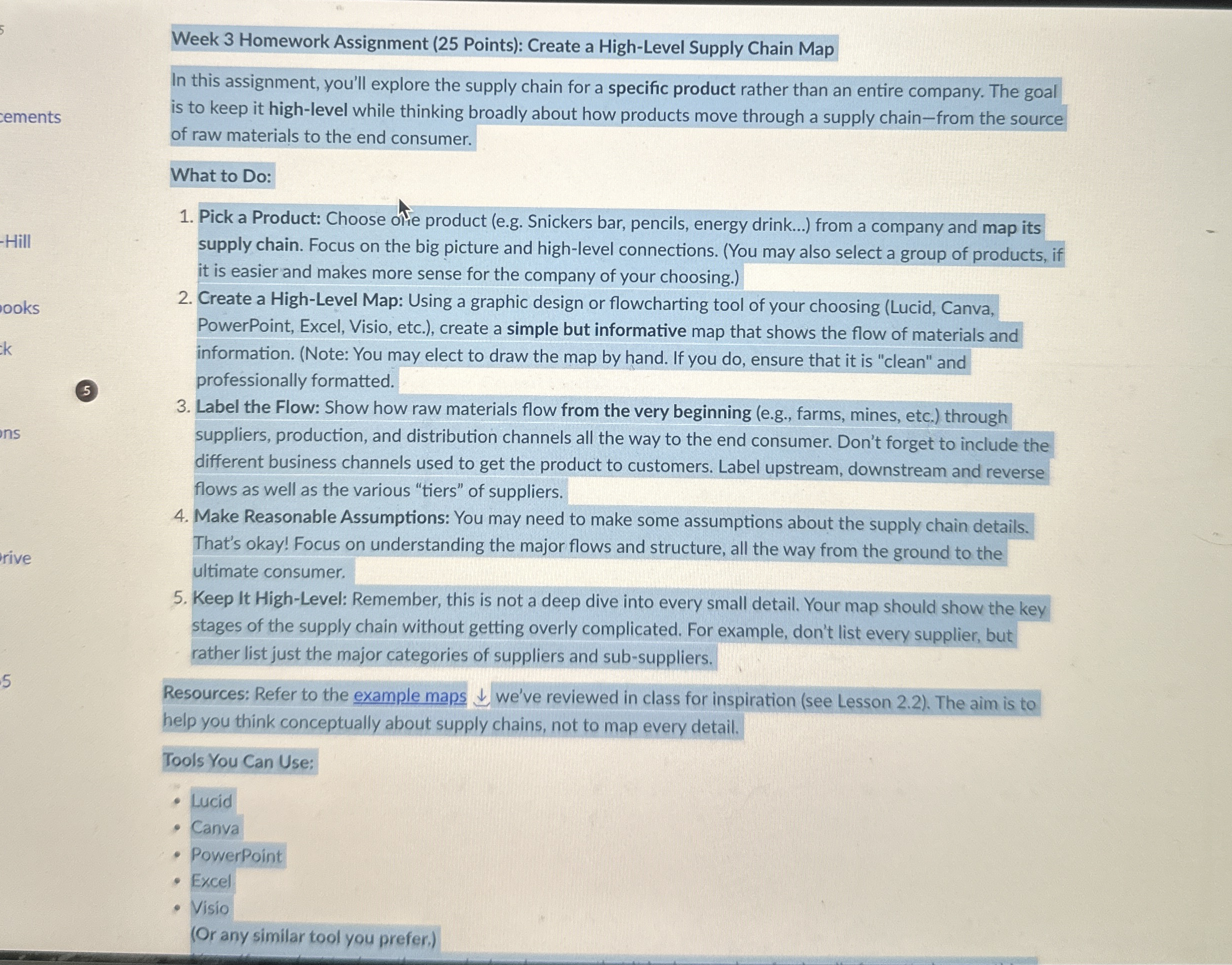 Week 3 Homework Assignment ( 2 5 Points ) :