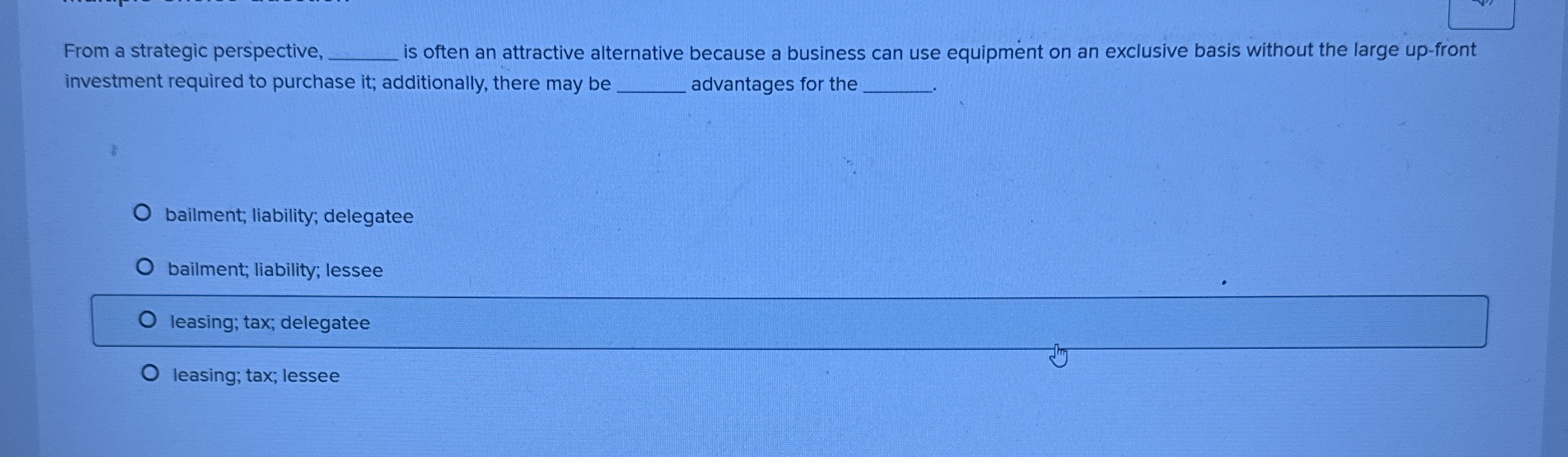 From a strategic perspective, is often an