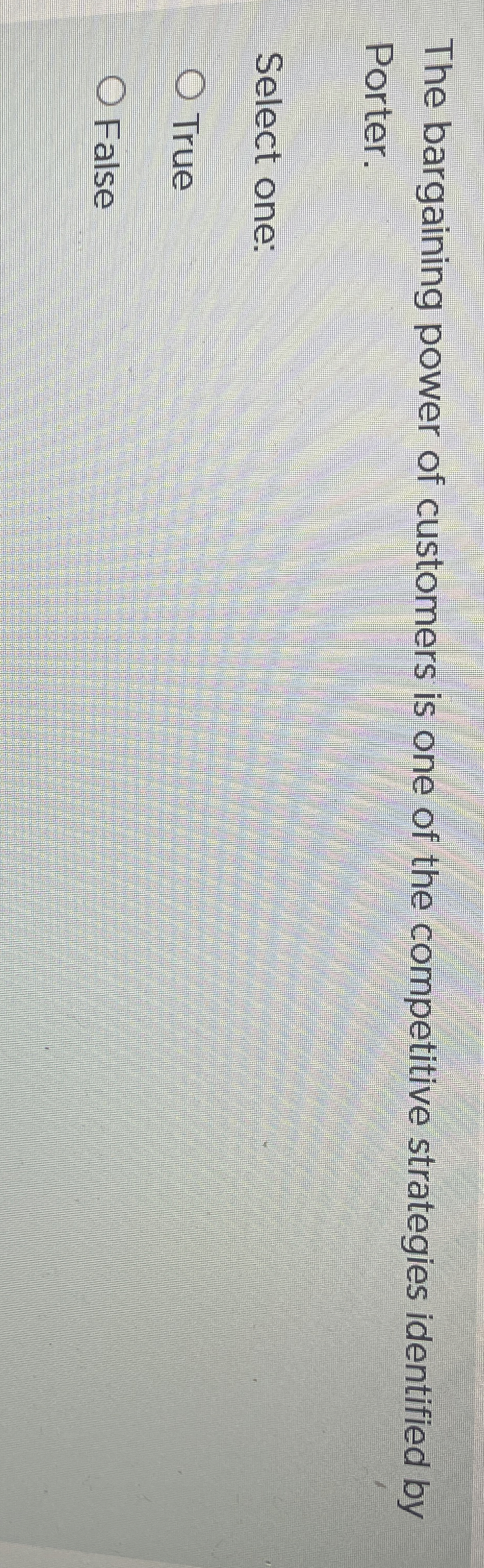 The bargaining power of customers is one of the