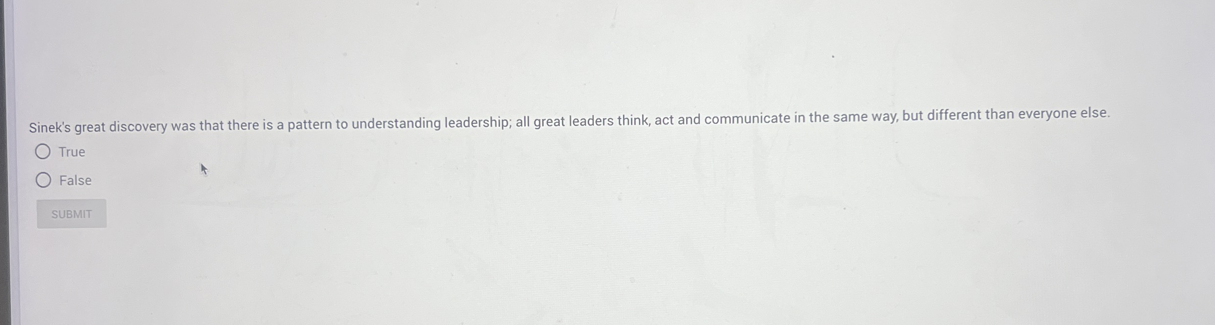 Sinek's great discovery was that there is a