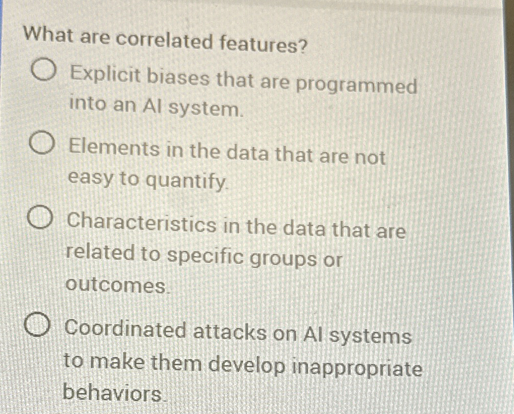 What are correlated features? Explicit biases
