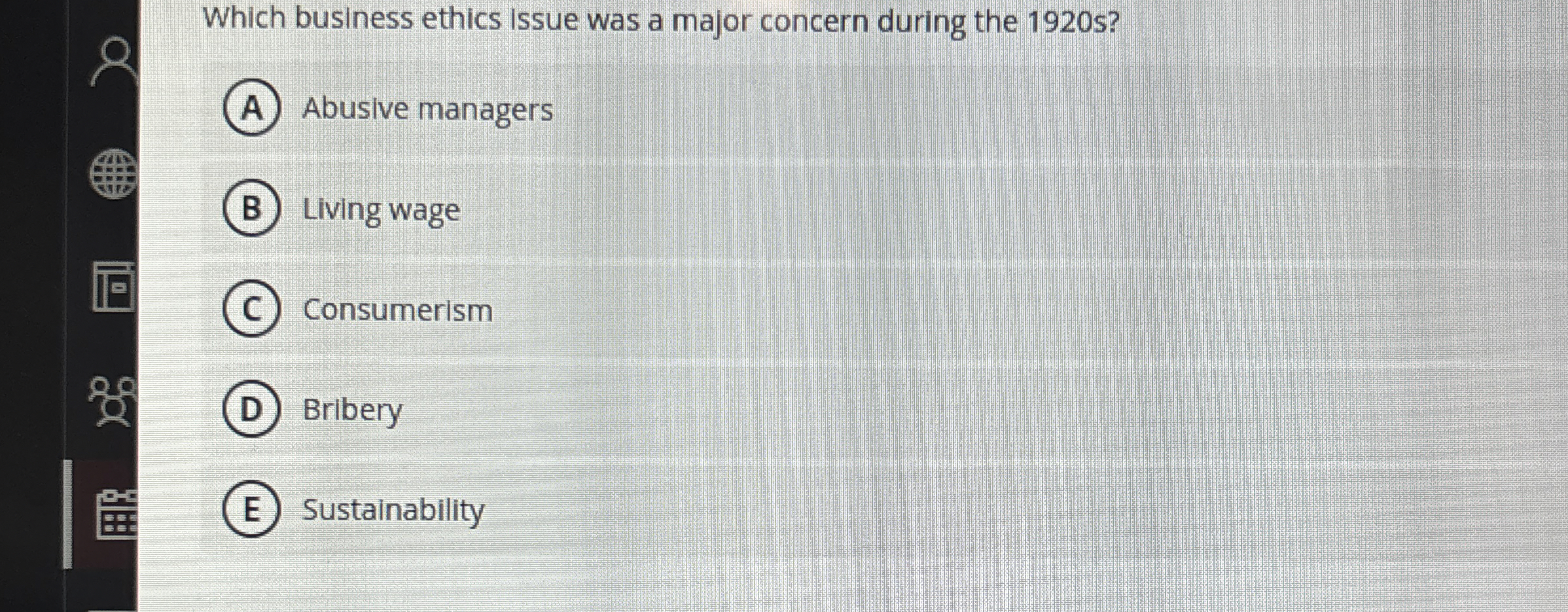 Which business ethics Issue was a major concern