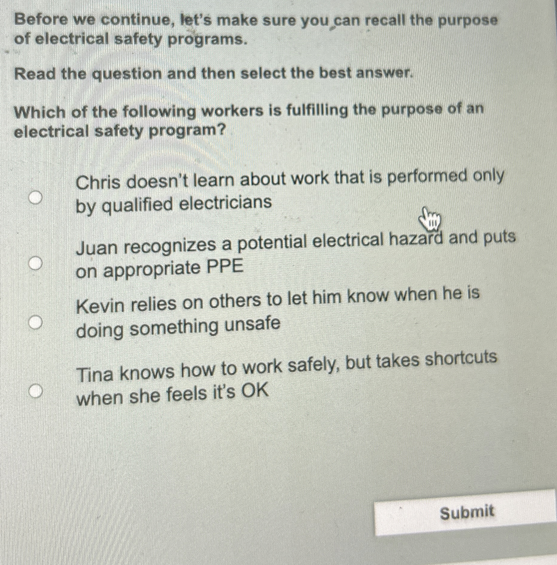 Before we continue, let's make sure you can