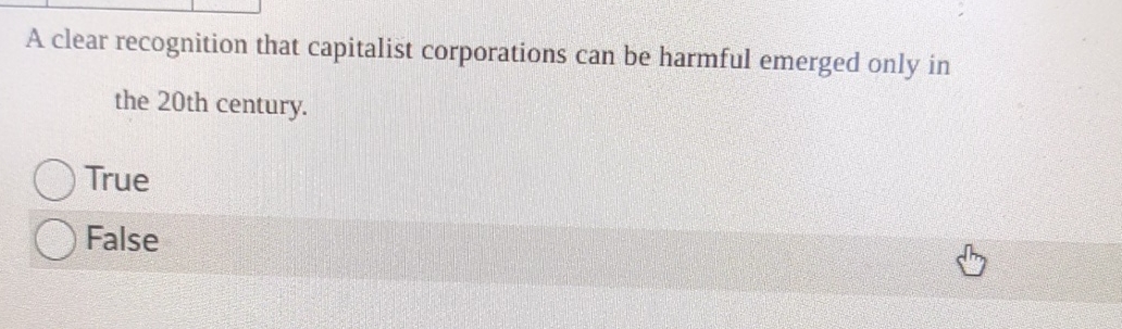 A clear recognition that capitalist corporations