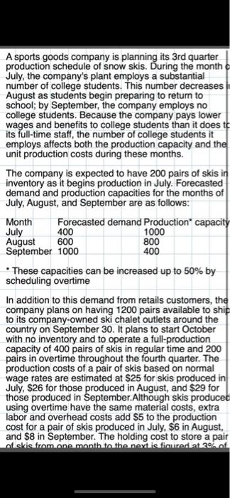 Solve using Linear programming ( excel solver )