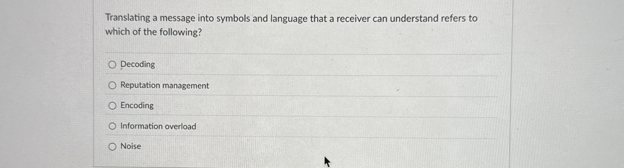 Translating a message into symbols and language