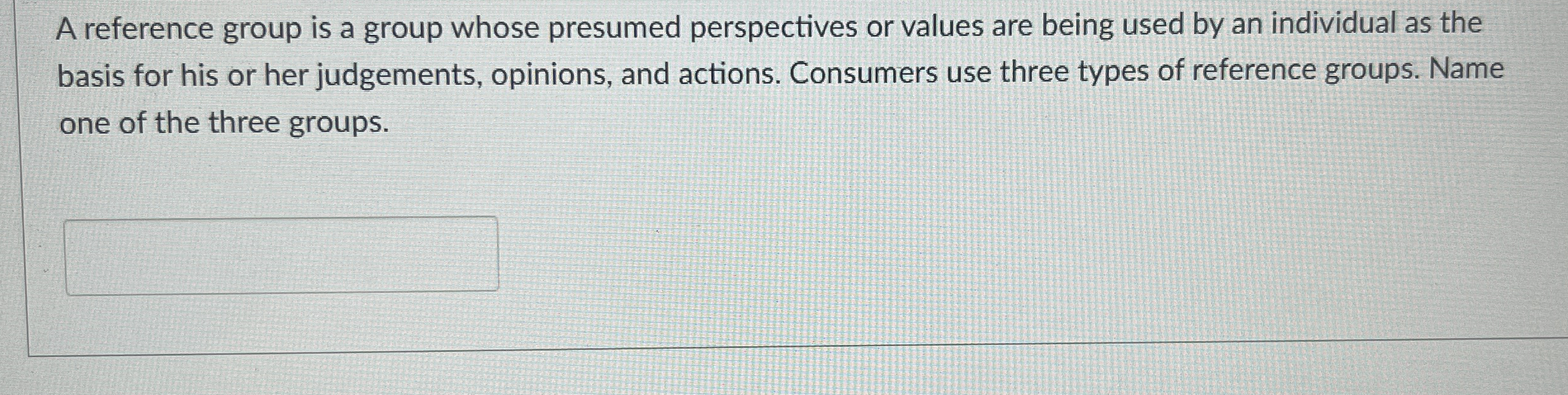 A reference group is a group whose presumed