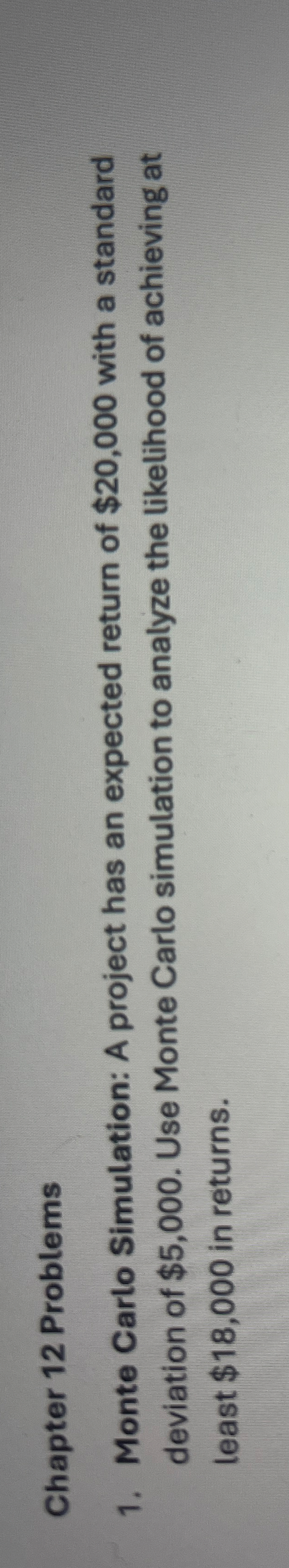 Chapter 1 2 Problems Monte Carlo Simulation: A