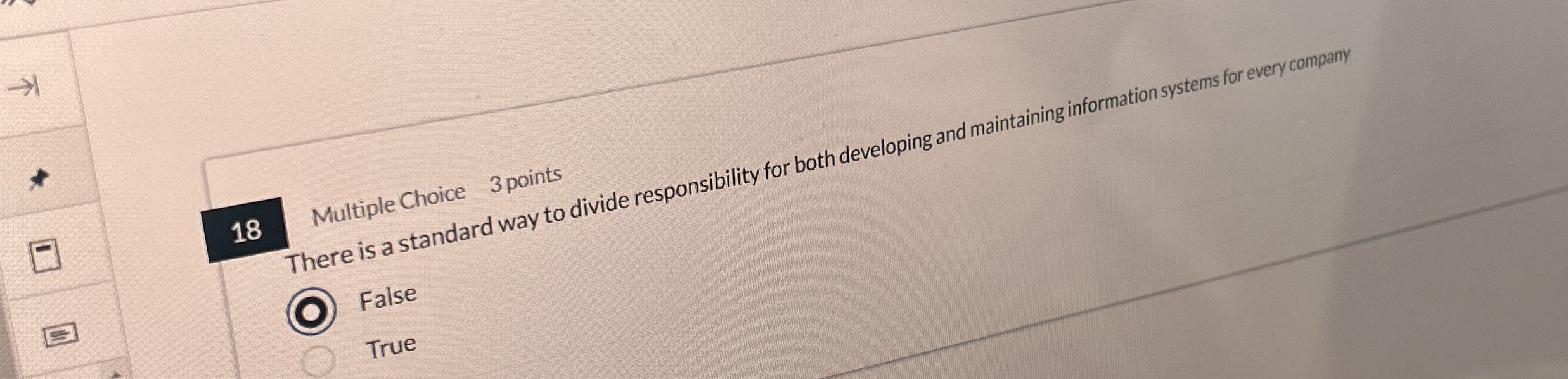 1 8 Multiple Choice 3 points There is a standard