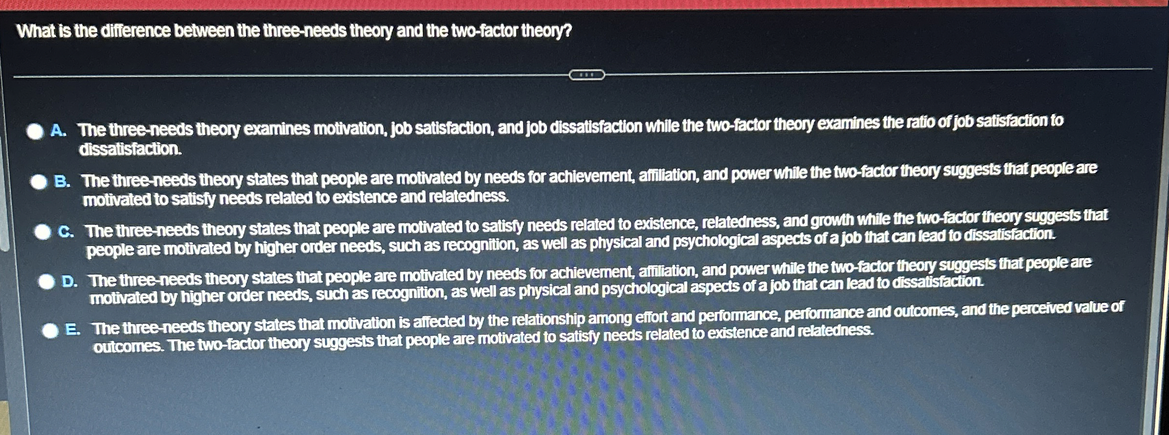 What is the difierence between the three - needs