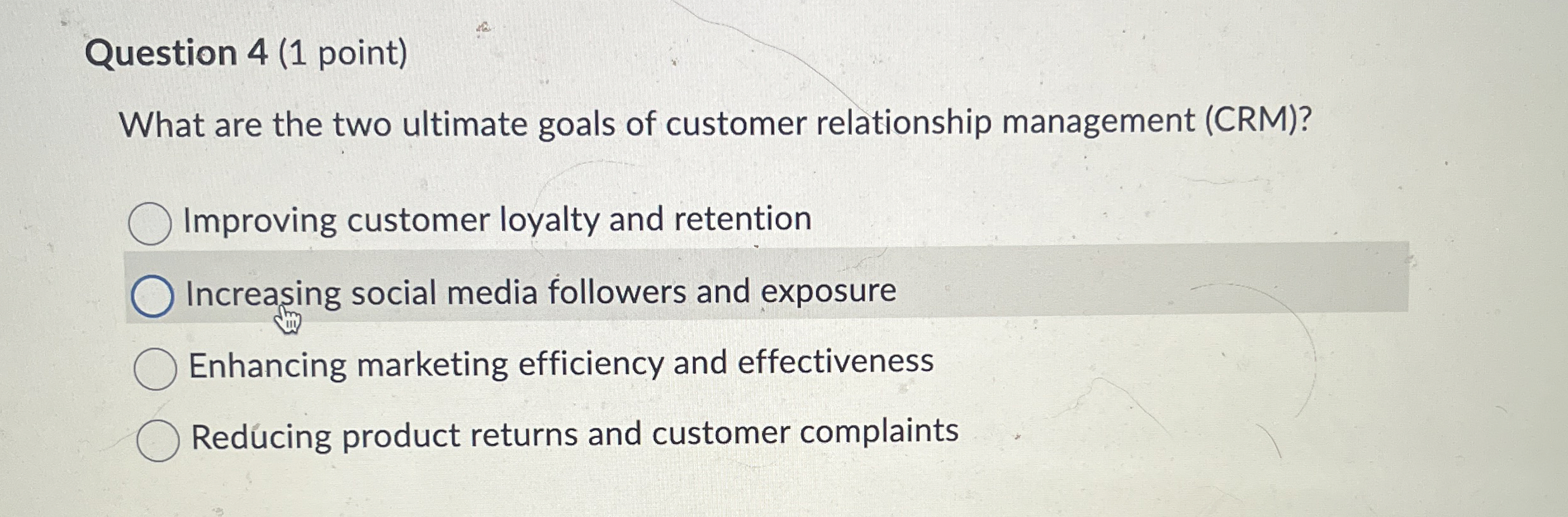 Question 4 ( 1 point ) What are the two ultimate