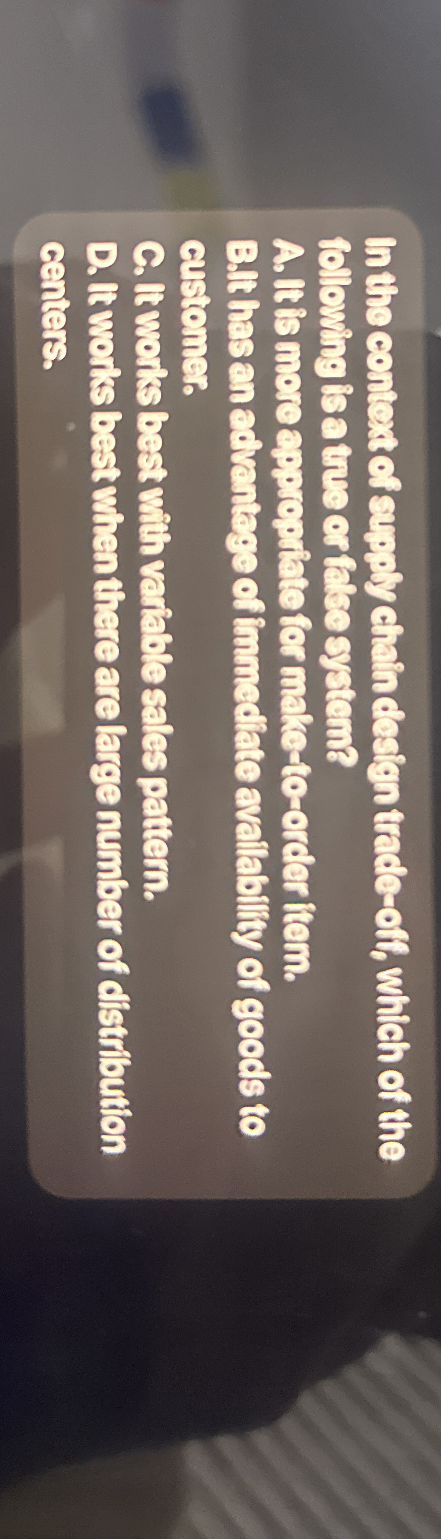 In the contoxt cif erpely chain deaign trade -