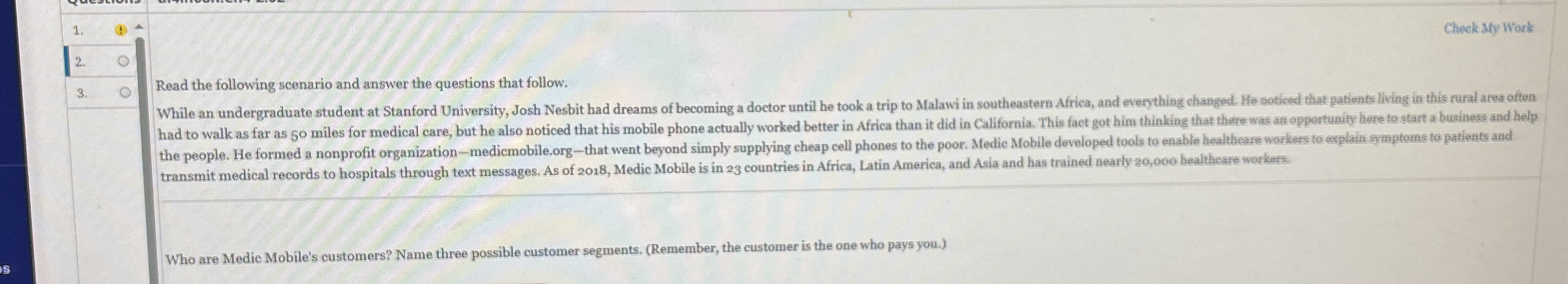 Cheek My Work 2 . Read the following scenario and