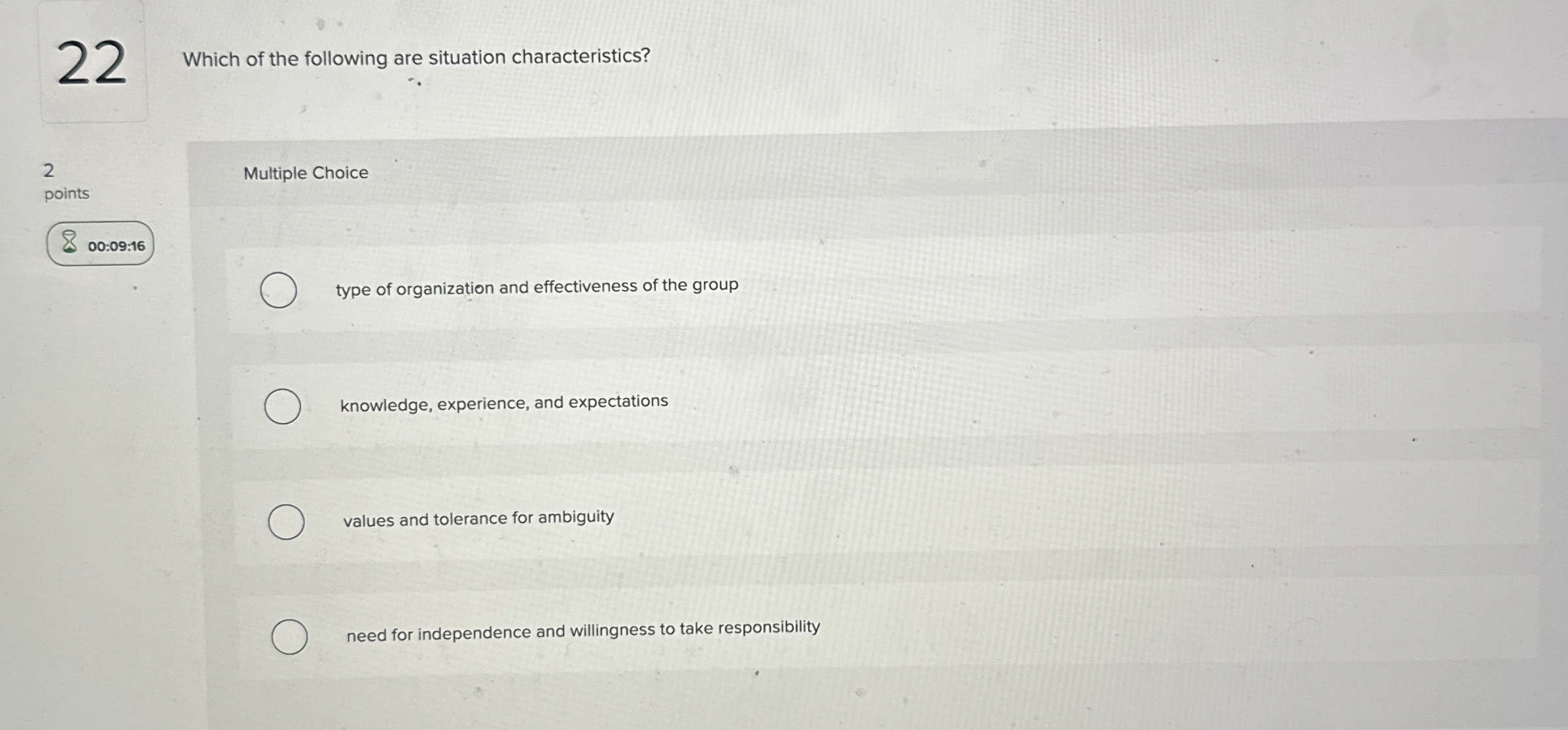 2 2 Which of the following are situation