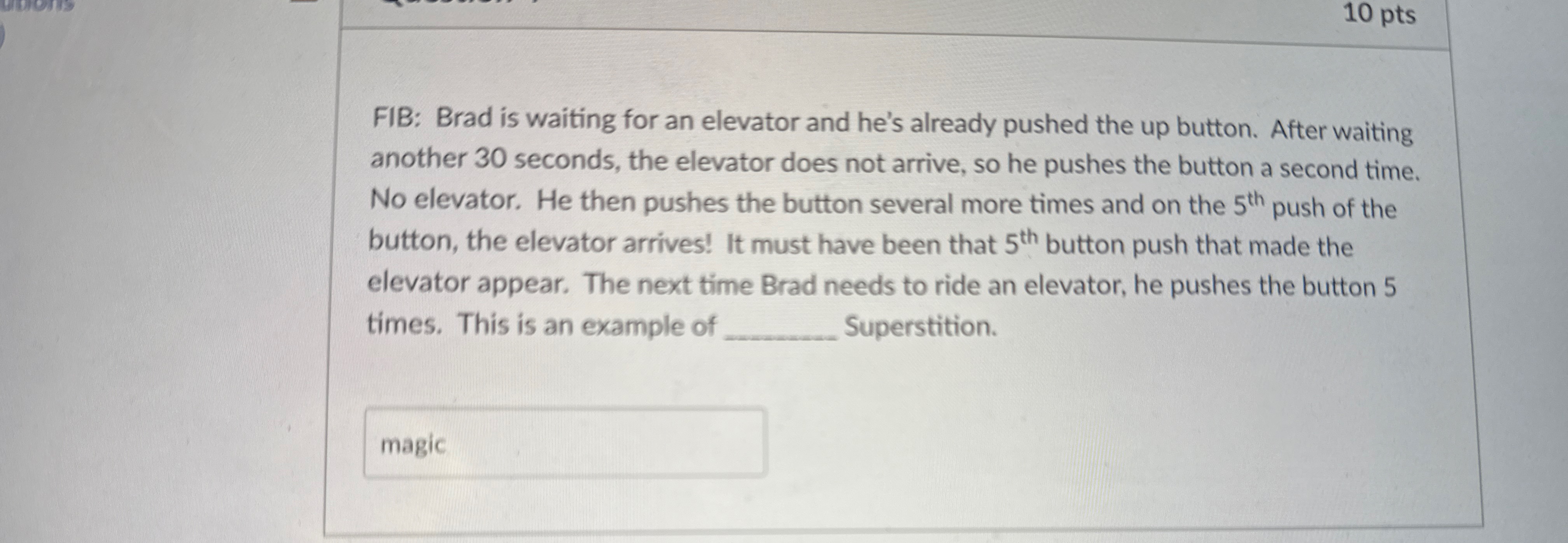 FIB: Brad is waiting for an elevator and he's