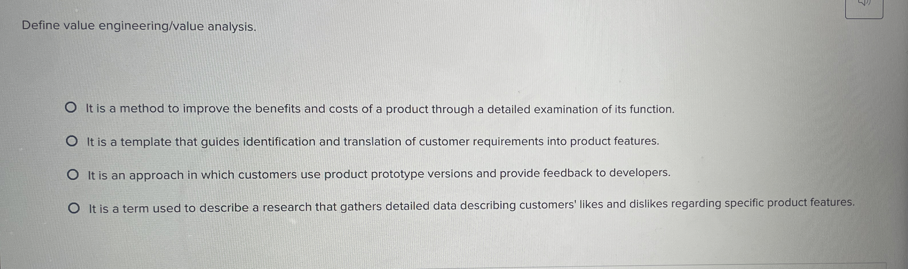 Define value engineering / value analysis. It is