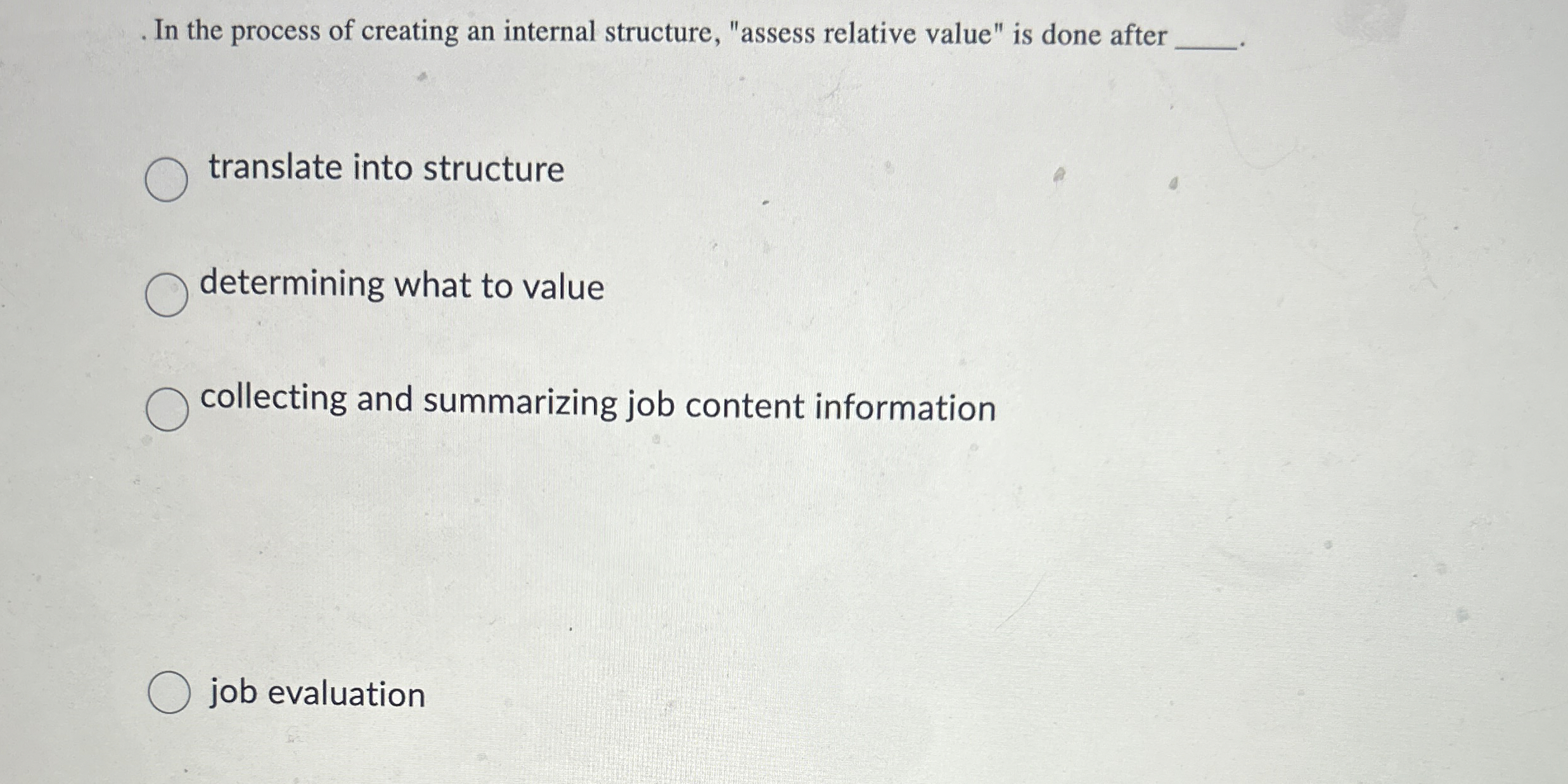 In the process of creating an internal structure,